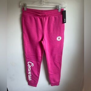 Converse NWT Girls Sweatpants Joggers Hot Pink Casual Comfy Size Large